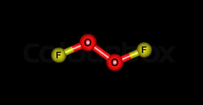 16487230-dioxygen-difluoride-molecule-isolated-on-black