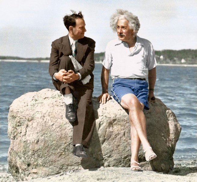 Алберт Айнщайн на плаж, 1939г