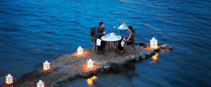 На този малък полуостров в Миконос, Гърция.