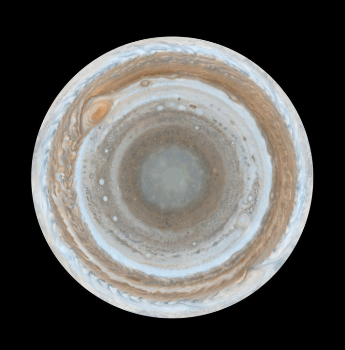 Така изглежда южният полюс на Юпитер.