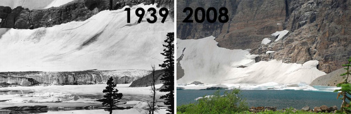 Ледник Айсберг – 1940г и 2008г