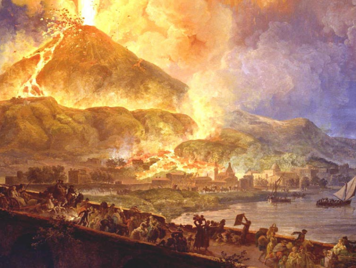 2. При изригването на Везувий главите на хората буквално експлодирали